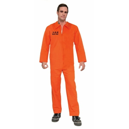 Halloween Prisoner Orange Jumpsuit Adult Costume