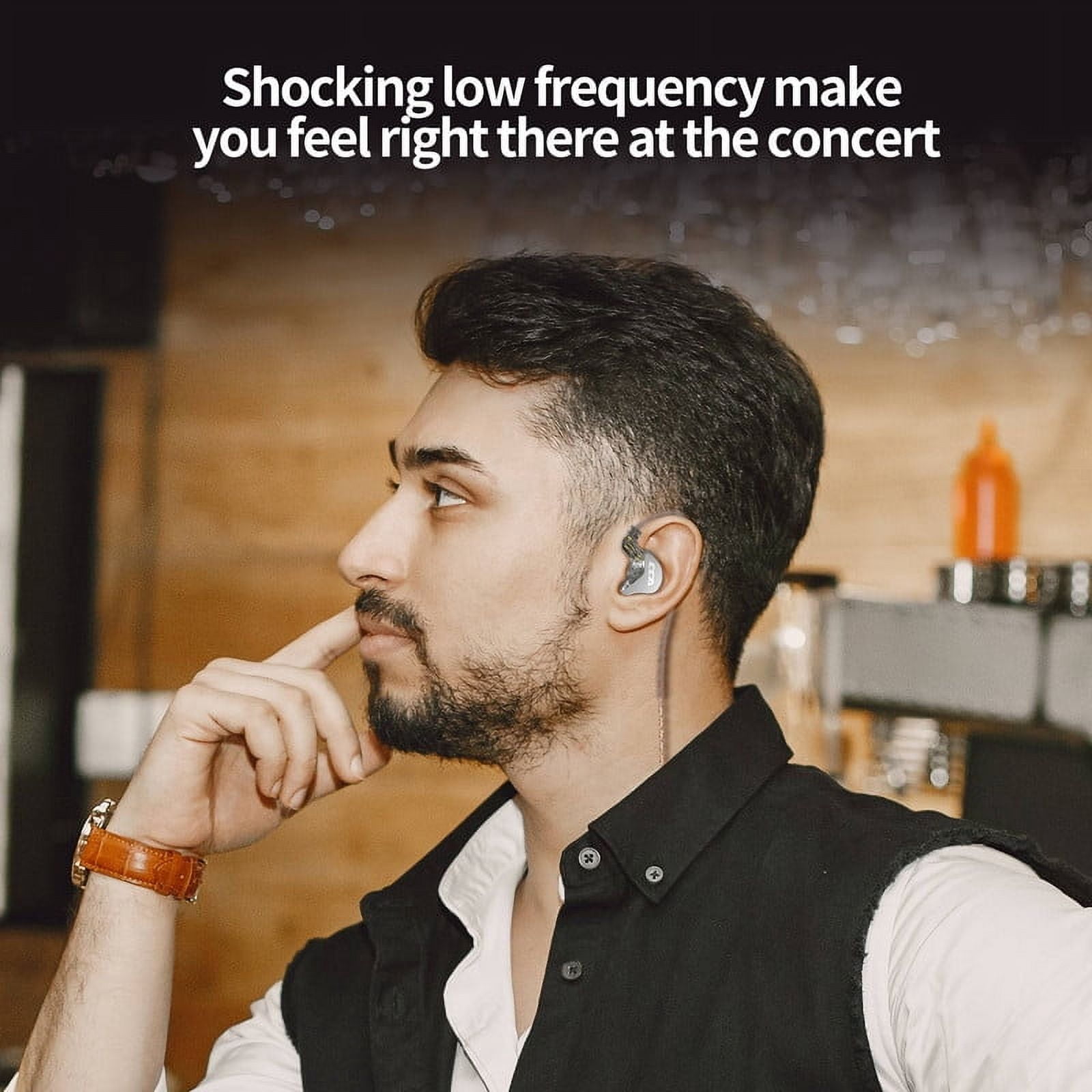 CCA CRA in Ear Monitors Headphones Ultra-Thin Diaphragm Dynamic Driver Super Bass Clear Sound Earbuds Wired IEM Earphones with Detachable Cable for Singer Musician DJ Stage Church