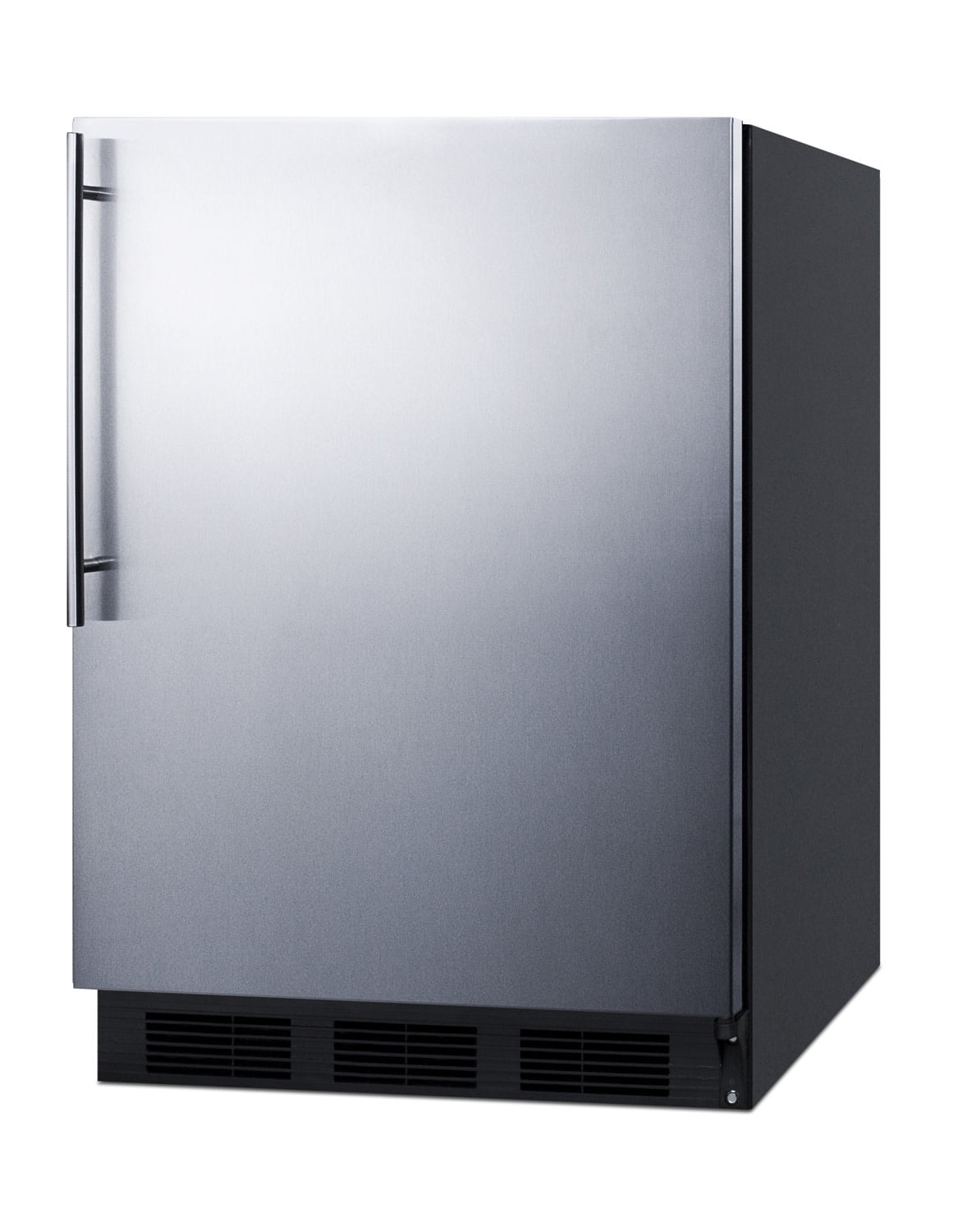 ADA compliant built-in undercounter all-refrigerator for general purpose or commercial use, auto defrost w/SS door, thin handle, and black cabinet