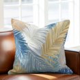 thumbnail image 2 of Throw Pillow Covers, Yellow Blue Grey Palm Leaves 24x24 Pillow Covers for Couch/Sofa/Bed, Summer Tropical Plants Botanical Decorative Square Linen Cushion Pillowcase for Home Decor, 2 of 9