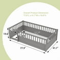 thumbnail image 4 of Bellemave Twin Montessori Bed Frame, Wood Twin Size Floor Bed with High Fence Rails, Twin Beds Frame for Bedroom Playroom (Gray), 4 of 7