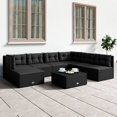 thumbnail image 1 of vidaXL 7 Piece Garden Lounge Set with Cushions Black Poly Rattan, 1 of 5