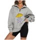 thumbnail image 1 of Moda mujer Casual estampado cuello vuelto manga larga suelta camiseta otoño blusa pulóver Tops Pompotops  FGAJ21913, 1 of 6