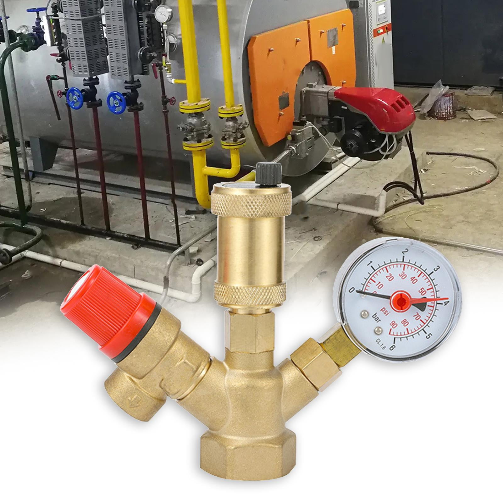 Dn25 Boiler with Pressure Gauge 25mm Water Air Vent Gauge Regulator for