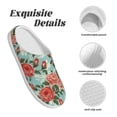 thumbnail image 5 of Haiem Rose Flowers Print Women's Fuzzy Memory Foam House Slipper Cozy Home Footwear Non-slip Winter Slippers-35/36, 5 of 7