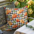 thumbnail image 3 of Throw Pillow Covers, Thanksgiving Orange Pumpkin Decorative Throw Pillow Covers 20x20 Inch, Fall Autumn Leaves Farmhouse Check Square Linen Pillow Cases for Couch/Living Room/Sofa, 3 of 9