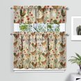 thumbnail image 2 of Colorful Vintage Rooster2(1) Kitchen Curtain Valance 3 Piece Home Curtains and Valance Set Curtain Sink Window Decor Window Treatment Tier 27.5x36 Length, 2 of 6