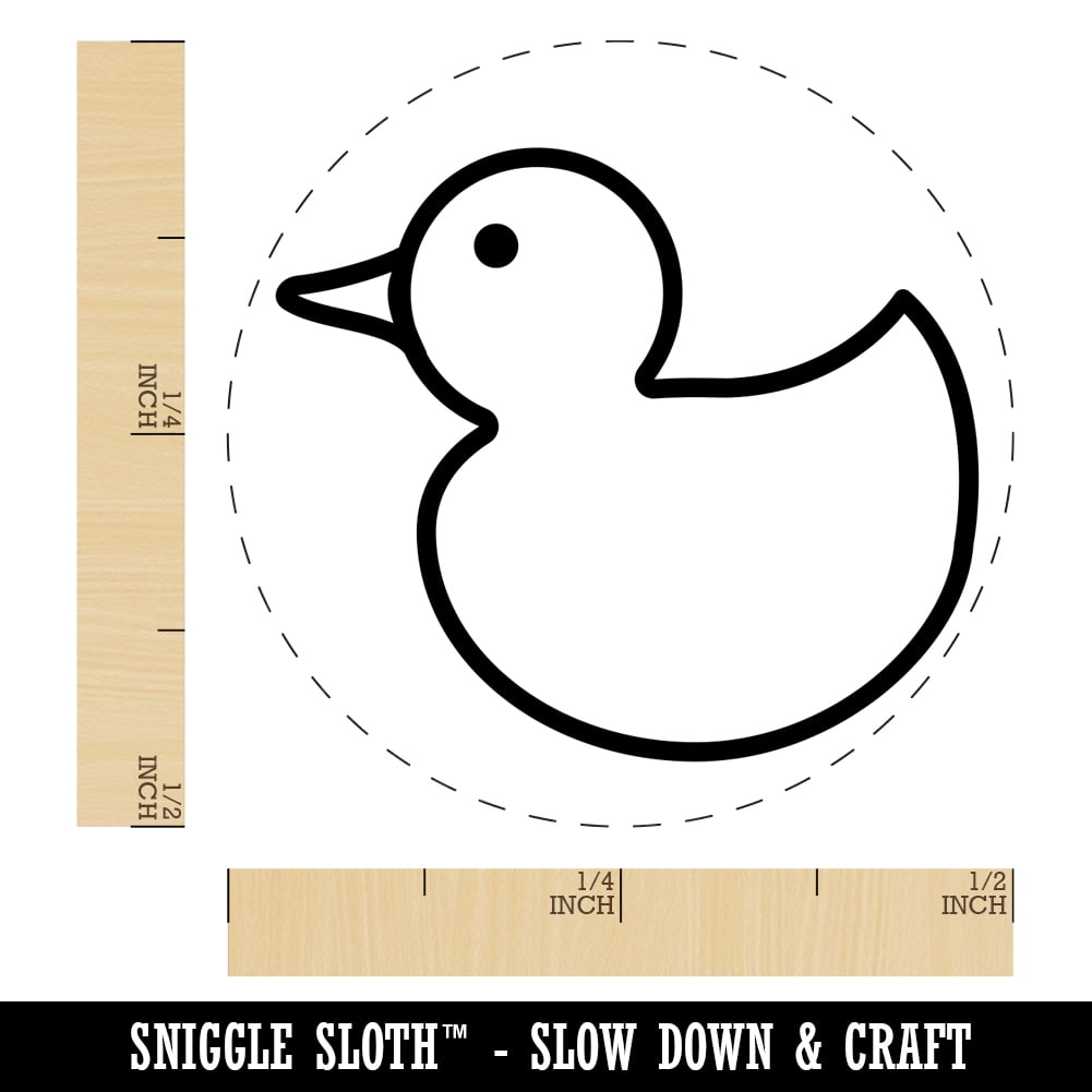 Rubber Ducky Self-Inking Rubber Stamp Ink Stamper - Blue Ink - Mini 1/2 Inch