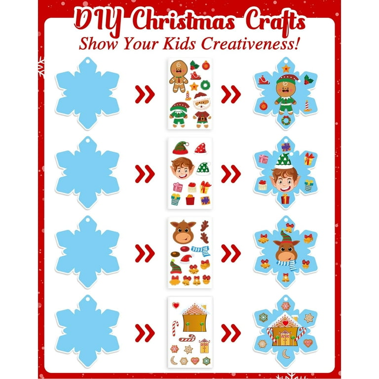 Great Choice Products Winter Christmas Craft Stickers For Kids 24Pcs  Christmas Snowflake Stickers For Kids Diy