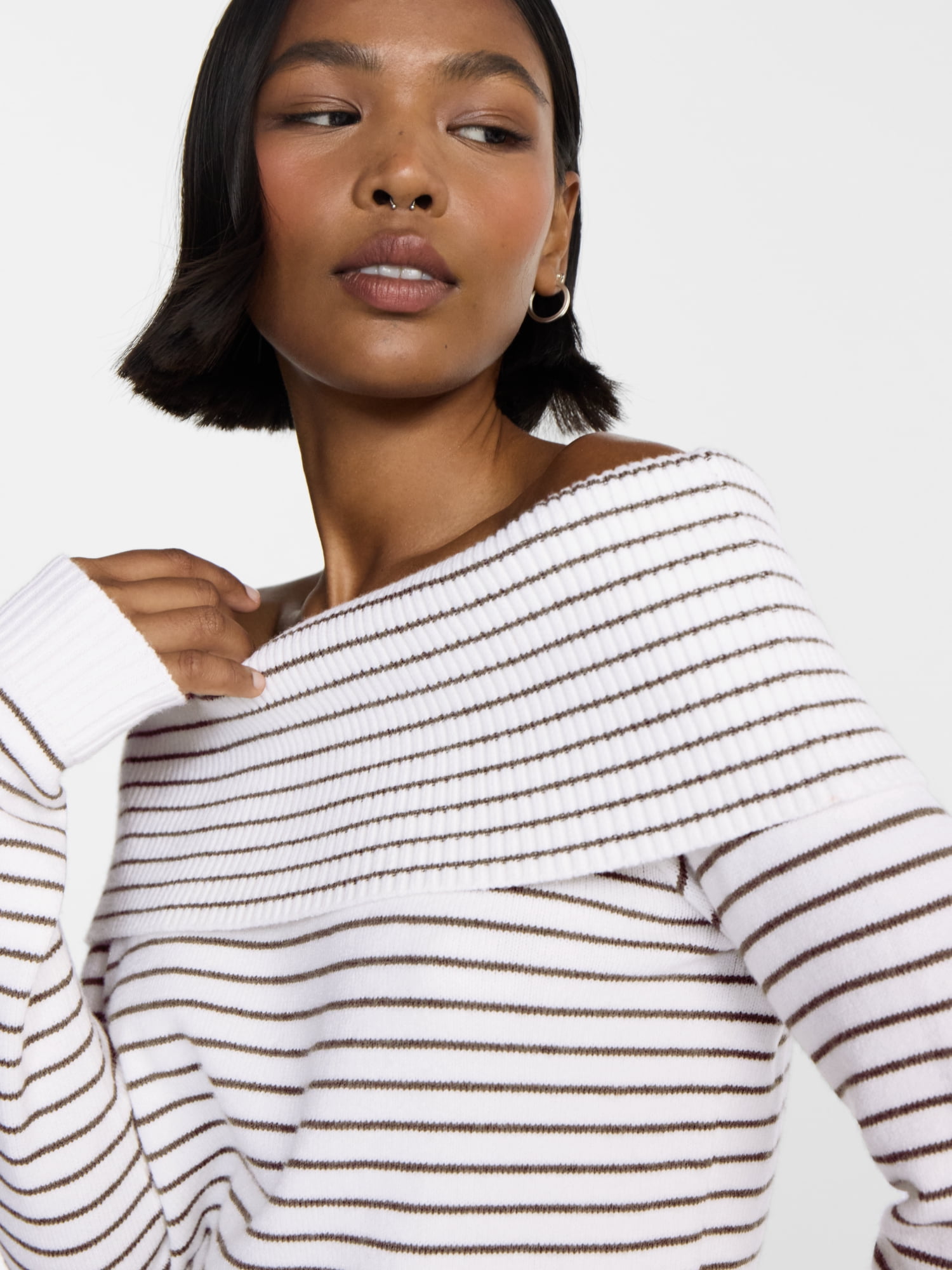 No Boundaries Off the Shoulder Sweater, Lightweight, Women's XXS-XXL
