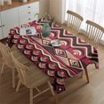 thumbnail image 2 of Red Geometric Striped Pattern Rectangle Tablecloth 60"x84",Waterproof Polyester Rectangle Table Cloth, Wipeable Spillproof Polyester Tablecloth for Dining, Camping, Indoor and Outdoor, 2 of 5