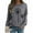 Gray, variant on Hueook Spring Shirts for Women Camo Women's Fashion Casual Printed Round Neck Loose Long Sleeve Capless Sweatshirt Top Blue XL