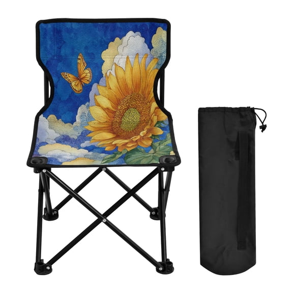 Folding Chair Camping Chair For Camping Picnicking Outdoor Beach and Travel Beautiful Sunflower in The Sky