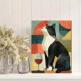 thumbnail image 2 of Retro Wine Drinking Cat Canvas Print, Funny Feline Kitchen Bar Home Bedroom Wall Decor Poster Art, 2 of 8