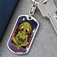 thumbnail image 6 of Alien Gamer Stainless Steel or 18k Gold Premium Swivel Dog Tag Keychain, 6 of 10