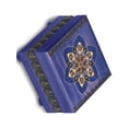 thumbnail image 1 of Fashion Blue Floral Carved Painted Wooden Puzzle Box (4.75 X 4.75) Made In Poland gm16142, 1 of 4