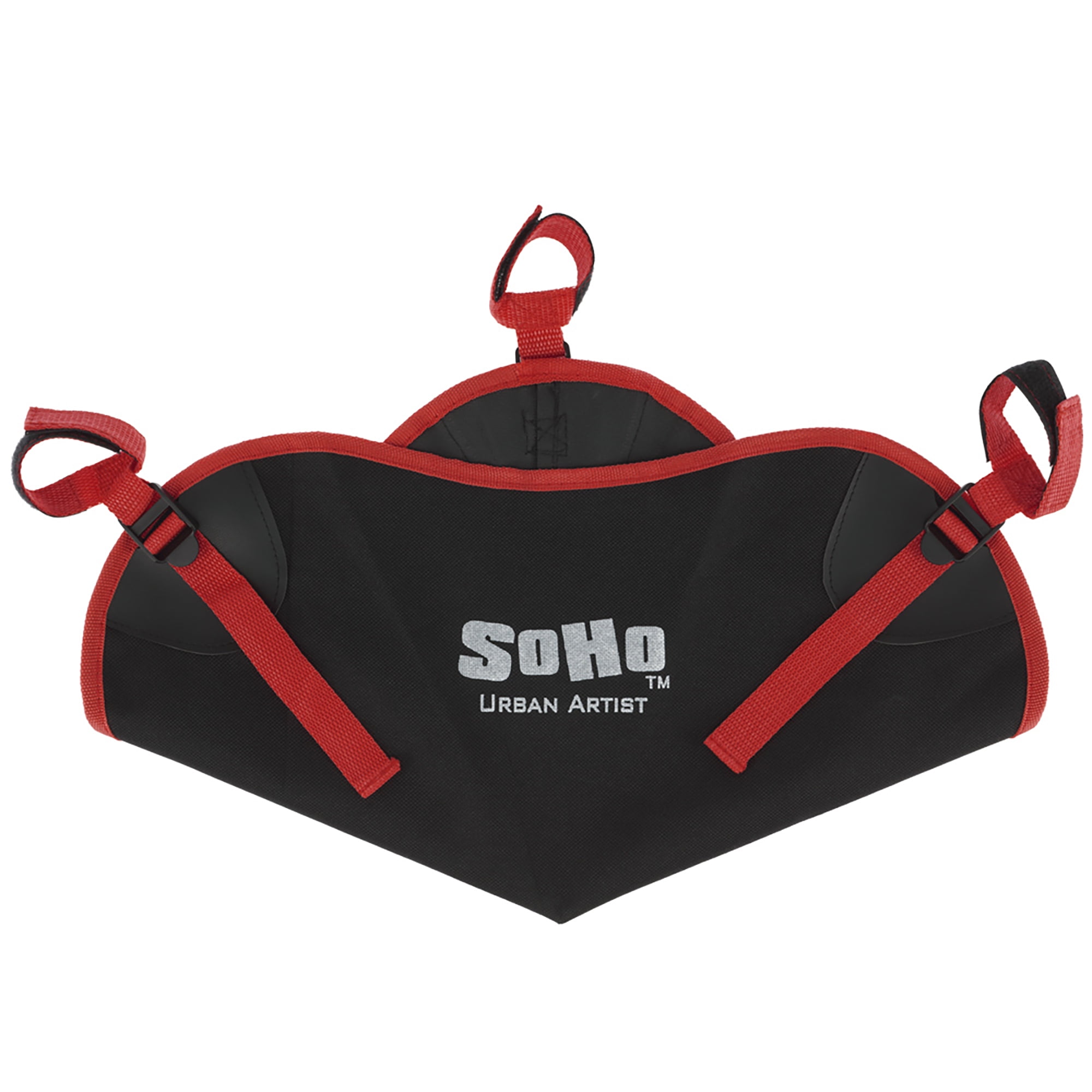 SoHo Urban Artist Stone Bag For Tripod or Easel - Stand Bag, Weight Bag, Hammock Boom Anchor For Weighing Down & Stabilizing or Storing Supplies - [Black With Red Trim]