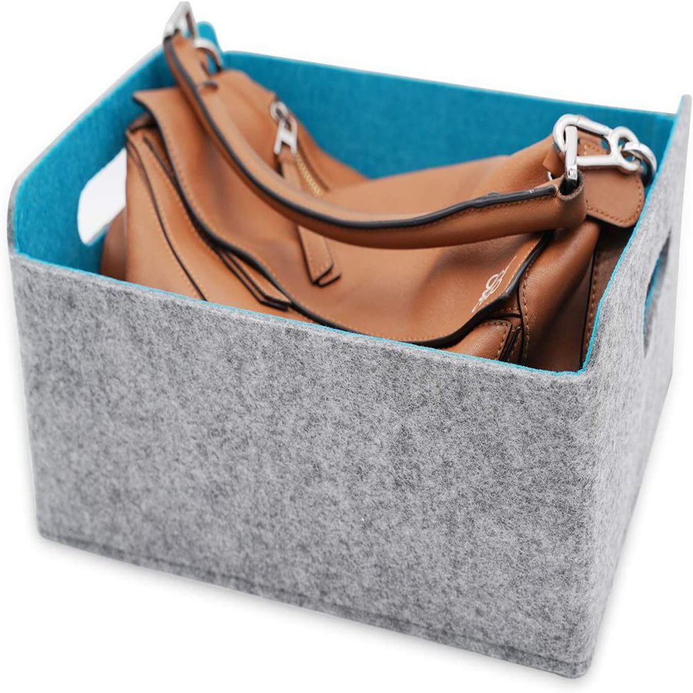 Boîte De Rangement En Feutre Gris Claire S,Panier D'organisateur De Jouets Pliable Avec Poignées Cubes Stockage De Tissu
