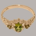 thumbnail image 6 of LBG British Made 9k Rose Gold Natural Peridot Womens Engagement Ring - 33 size options - Size 4.5, 6 of 9