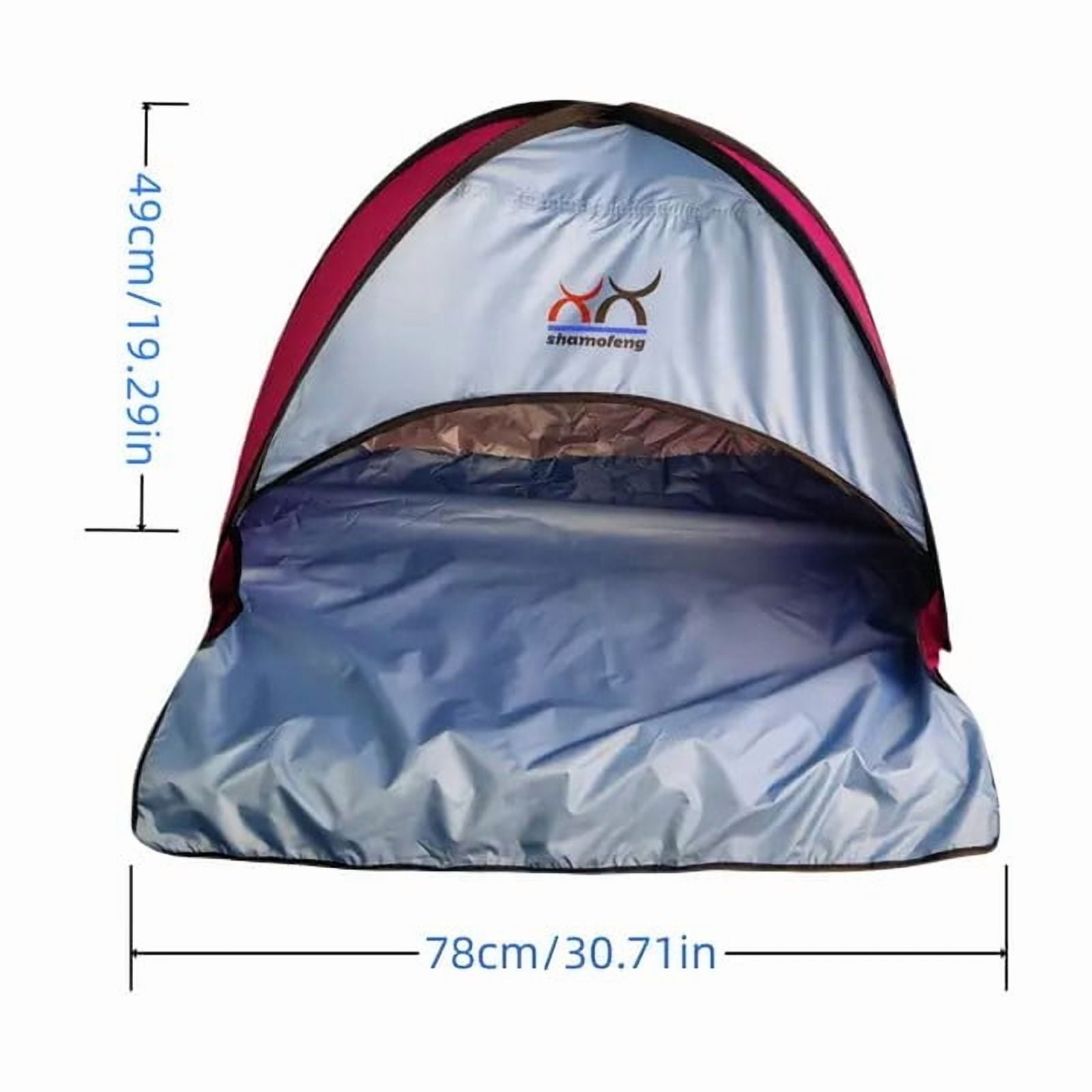Small Beach Outdoor Sun - Shade Tent For Sunbathing, Lightweight And Durable, Spacious Enough, Pink - Blue, Ideal For Beach Leisure