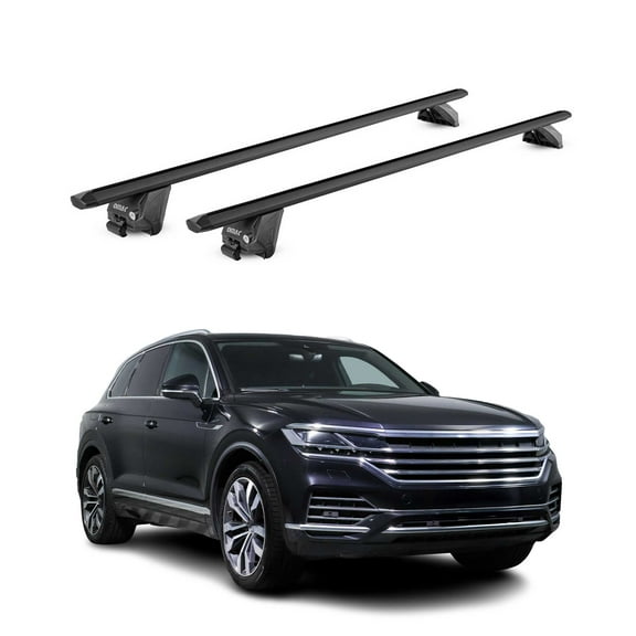 OMAC Roof Rack Cross Bars Luggage Carrier for VW Touareg 2018-2024 Alu Black 2 Pcs