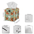thumbnail image 3 of FUIALDOLG Leather Tissue Box Cover Square 5.1x5.1x5.5'' Waterproof Tissue Box Holder with Metal Button for Car, Bathroom, Kitchen,Home Decor (Funny Turkey Pumpkin), 3 of 7