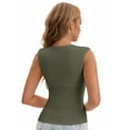 thumbnail image 2 of Unique Bargains Women's U Neck Tank with Built-In Bras XL Dark Green, 2 of 6