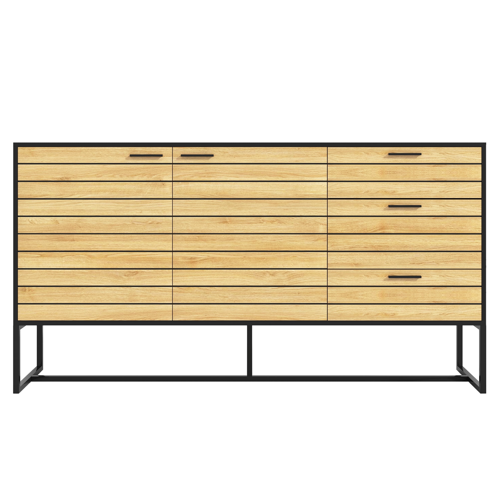 Kadyn Entryway Storage Cabinet, Floor Storage Cabinet for Kitchen Living Room, Storage Sideboard Buffet Cabinet with Drawers, Door and Adjustable Shelf, Brown + Black Kadyn Entryway Storage Cabinet, Floor Storage Cabinet for Kitchen Living Room, Storage Sideboard Buffet Cabinet with Drawers, Door and Adjustable Shelf, Brown + Black