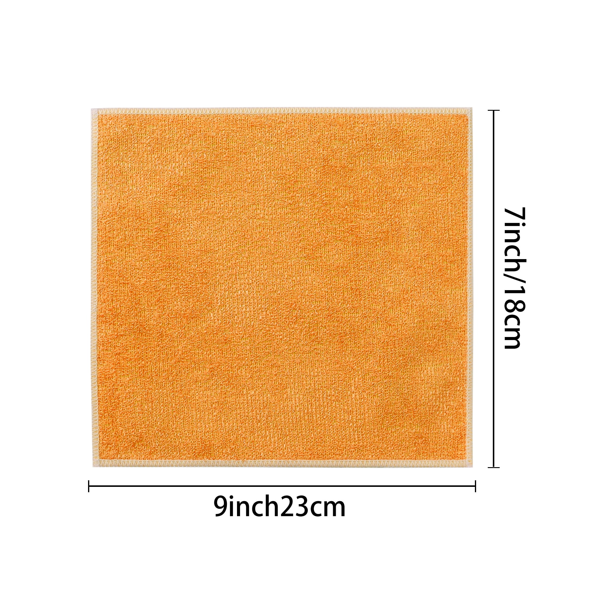 Unique Bargains 12 Pcs Wash Cloths Microfiber Absorbent Kitchen Rags Towel Orange 7"x9"