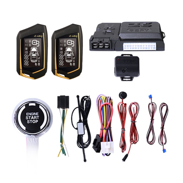 Car -Theft Remote Starter System PKE Keyless Entry Remote Engine Starter Central Lock Kit 2-Way Vibration Support APP Control with 2 Remote Controller