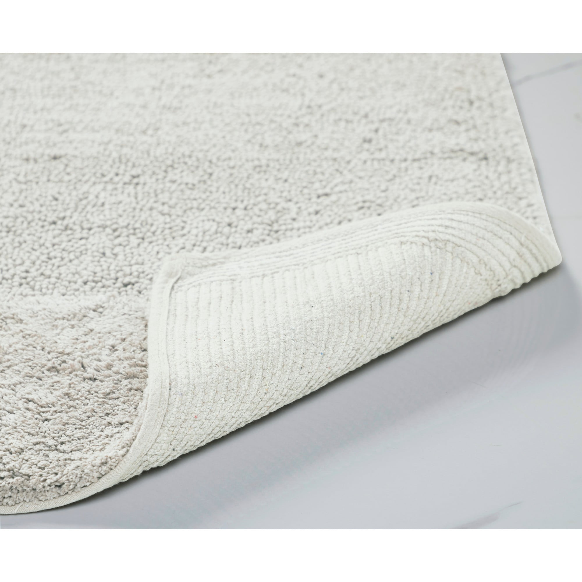 Better Trends 20" x 20" U-Shape Toilet Rug 100% Cotton Non Slip Tufted Contour Bath Mat, Water Absorbent Bathroom Rug (Ivory) Granada Collection