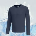 thumbnail image 2 of Stamzod Workout Shirts for Men Summer Solid Color Long Sleeve Athletic T-Shirt Casual Loose Fit Gym Clothes for Men Plus Size Clothes Dark Blue-2 L, 2 of 9