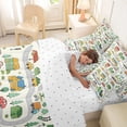 thumbnail image 4 of Castle Fairy Cute Town Road Bedding Comforter Set 7pcs for Kids, Whimsical House Car Queen Bedding Sets for Bedroom, Green Yellow, 4 of 7