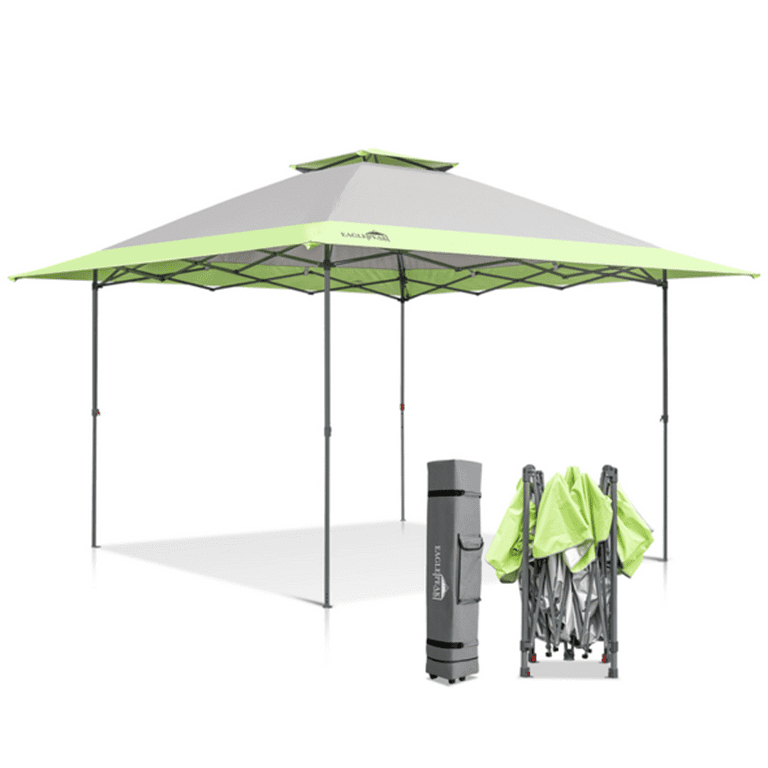 EAGLE PEAK 13' x 13' Straight Leg Pop-up Canopy w/ Easy Peak One Person Setup w/ Auto Extending Eaves (169 sqft of Shade)