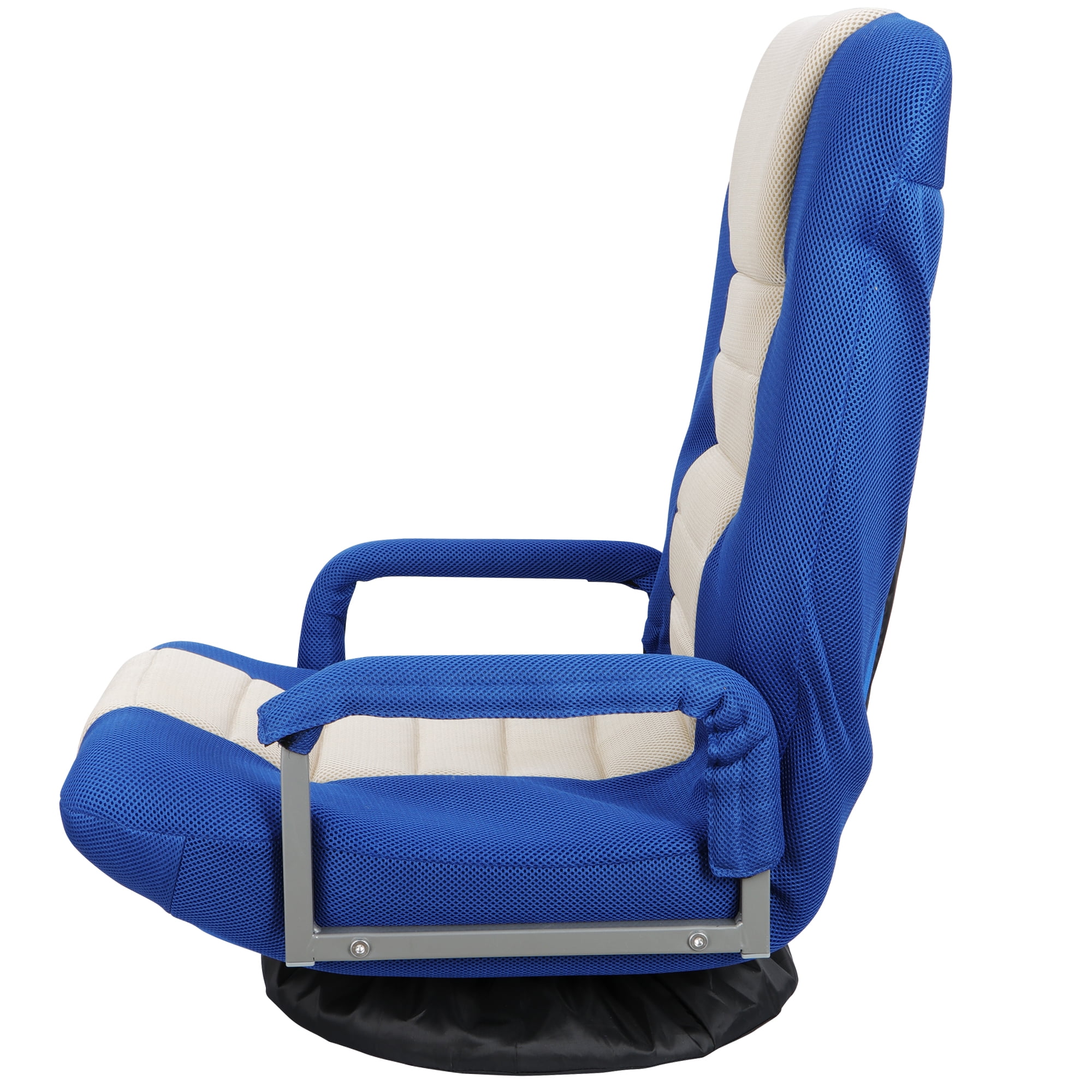 ZENY Swivel Foam Gaming Floor Chair with Arms 5 Positions Adjustable Lazy Sofa Lounger