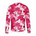 thumbnail image 5 of COSFO Crew Neck Tshirts Shirts for Men Casual Long Sleeve Pink Camouflage Tops Drop Shoulder Loose T-Shirts Men's Shirts, 5 of 6