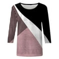 thumbnail image 5 of Fvwitlyh Tee-Shirt Femmes Tops Trois Quarts Manches Slim Fit Mignon Tops Col Rond Slim Fit Demi-Manche Tee-Shirts Violet, M, 5 of 5