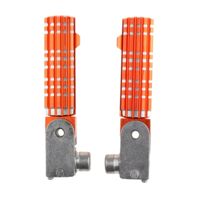 Reposapiés plegables para motocicleta, reposapiés traseros de repuesto, 2 piezas Naranja
