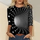 thumbnail image 2 of Blusa de cuello redondo de manga larga con estampado degradado de novedad clásica para mujer Pompotops  gfhjh19274, 2 of 5