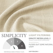 CURTAINKING Linen Textured Curtains 84 inches Beige Bedroom Living Room Window Curtain Set Light Filtering Drapes Grommet Top 2 Panels