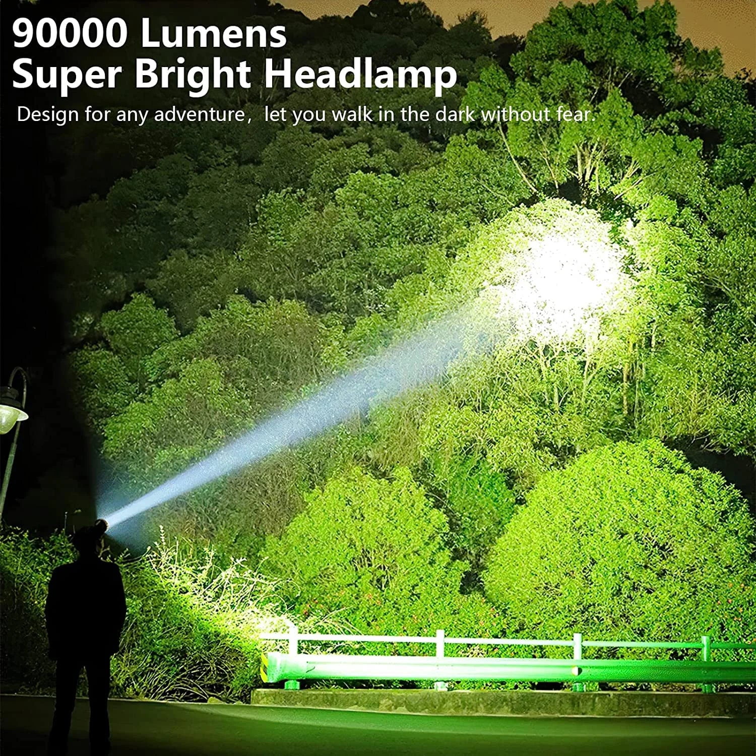Adult LED , 90000 Lumens Super Bright Headlamp Torch 90° Adjustable 4 Modes IPX5 Waterproof USB  for Camping