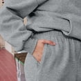 thumbnail image 5 of Nokdvo Lounge Sets for Women 2 Piece Sweat Suit Sets Oversized Solid Sweatshirts Long Sleeve Hoodie Y2k Tracksuits with Baggy Sweatpant Sets Gray S, 5 of 6