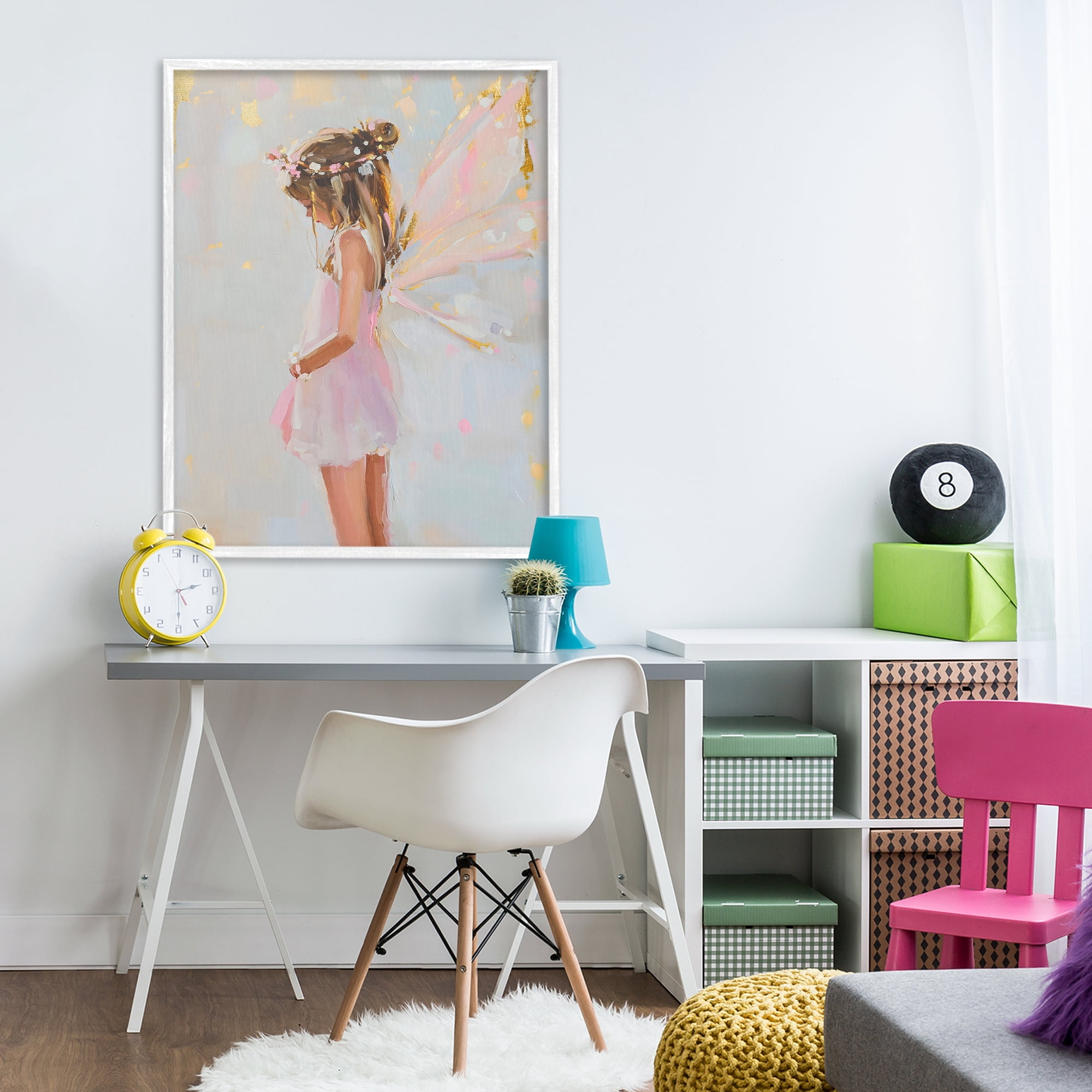 Stupell Industries Youthful Fairy Girl White Framed Giclee Art, design by The Prints Vibe