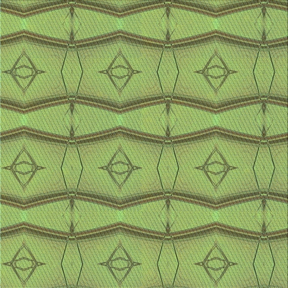 Ahgly Company Indoor Square Patterned Olive Drab Green Area Rugs, 6' Square