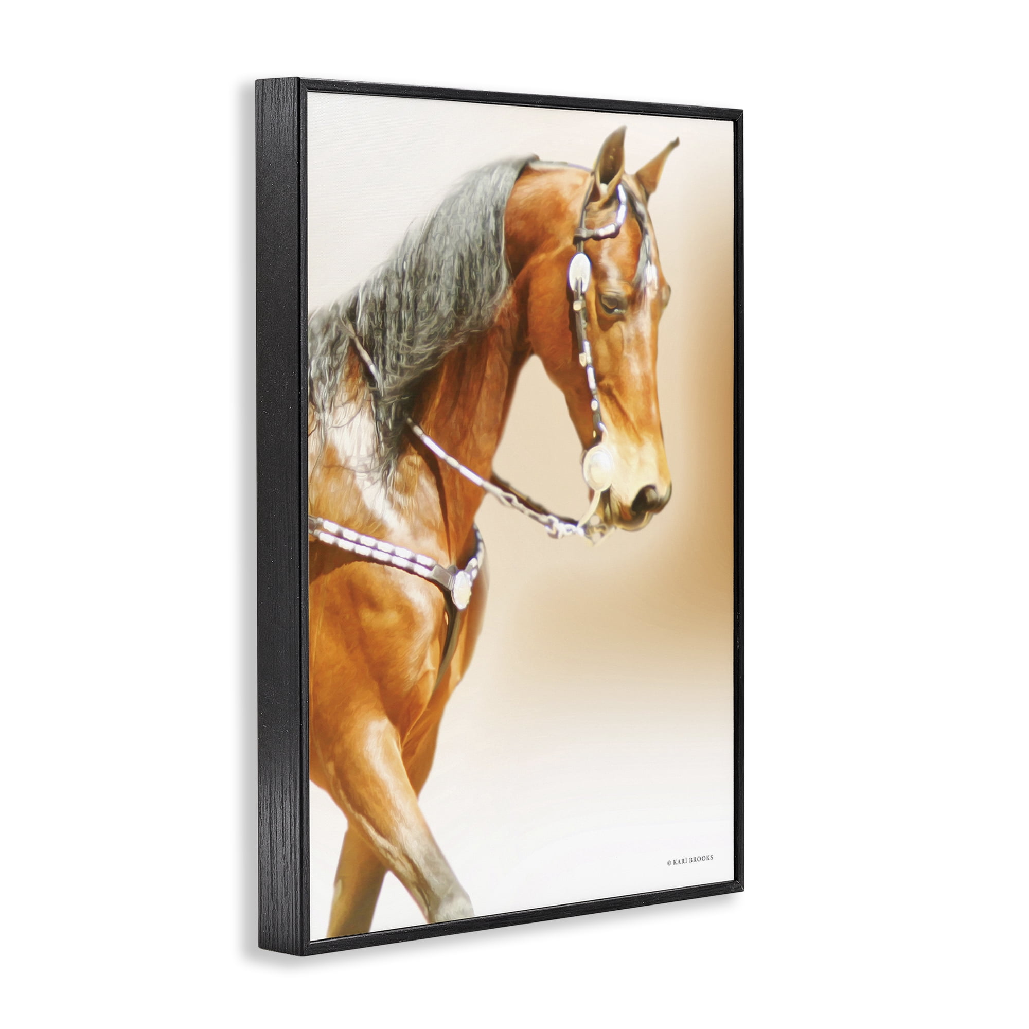 Stupell Industries Brown Majestic Horse Black Framed Giclee Art, design by Kari Brooks