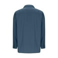 thumbnail image 4 of pstuiky camisas de manga larga para hombre, Camiseta lisa de manga larga con cuello vuelto para hombre, informal, elegante, cómoda, con bolsillos, botones y cremallera. top de hombre s, 4 of 6