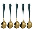 thumbnail image 1 of NUZYZ 5Pcs Spoons Desserts Ice Cream Coffee Stirring Spoons Stainless Steel Kitchen Tableware, 1 of 8
