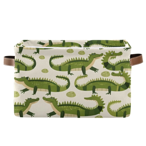 Ryvnso Cute Crocodile Storage Basket Large Bin Foldable Boxes Toys Organizer 14.2x10.2x8.3in 1 PC