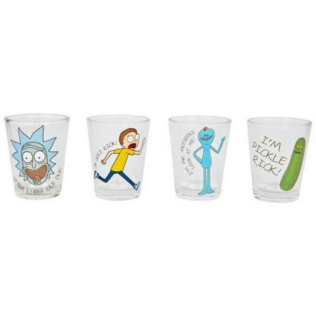 

Rick & Morty 828770 Rick & Morty Character Phrases Shot Glass Set Pack of 4