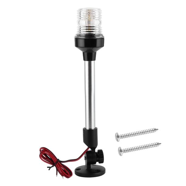 Luz de anclaje para yate, LED de seguridad, redonda, 360 degree, lámpara de navegación, superbrillante, 12-24 V, luces de señalización blancas. 12 pulgadas
